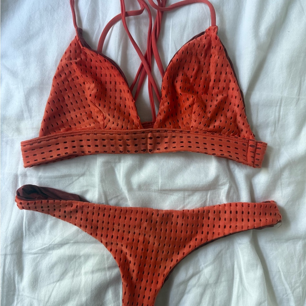 Acacia Mesh Red Bikini Set